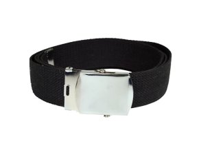Opasek US šířka 38mm kalhotový se stříbrnou sponou ČERNÝ