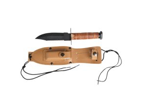 Nůž bojový US PILOTNÍ kožené pouzdro HNĚDÝ