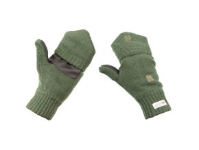 Rukavice palčáky pletené s překrytím ZELENÉ