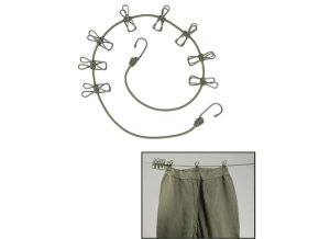 Šňůra na prádlo ZELENÁ + 8 kolíčků