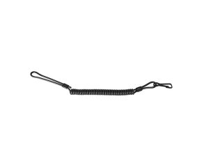 Kabel (telefonní) s karabinou bezpečnostní ke zbrani ČERNÝ