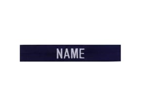Nášivka jmenovka 3x "NAME" stríbrná niť MODRÁ