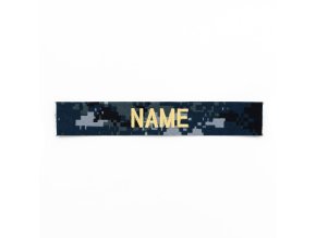 Nášivka jmenovka "NAME" zlatá niť DIGITAL NAVY