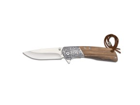 Nůž zavírací ZEBRA WOOD hladké ostří