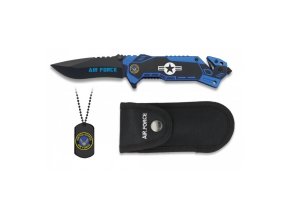 Nůž zavírací AIR FORCE s identifikační známkou a pouzdrem