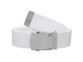 Opasek s kovovou přezkou 30 mm BÍLÝ