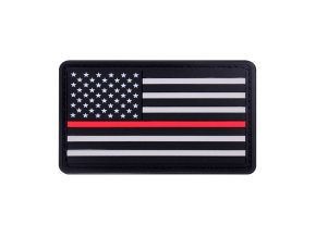 Nášivka USA vlajka ČERVENÁ linka plast VELCRO