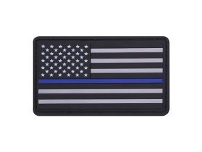 Nášivka USA vlajka MODRÁ linka plast VELCRO