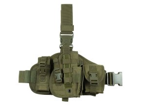 Pouzdro stehenní na zbraň s pouzdry pravé ZELENÉ