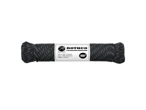 Šňůra PARACORD polyester 550LB ø 4 mm / 30 m ČERNÁ/REFLEXNÍ nitky