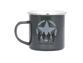 Hrnek BROTHERS IN ARMS smaltovaný 300 ml ZELENÝ