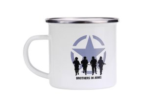 Hrnek BROTHERS IN ARMS smaltovaný 300 ml BÍLÝ