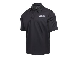 Polokošile s límečkem SECURITY krátký rukáv rychleschnoucí ČERNÉ