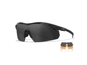 Brýle střelecké WX VAPOR COMM sada 3 skla ČERNÝ rám