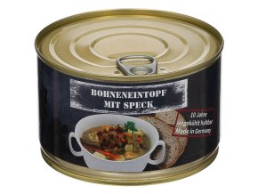 Dušené fazolky se slaninou a zeleninou v plechovce 400 g