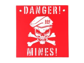 Cedule plastová DANGER! MINES! ČERVENO/BÍLÁ