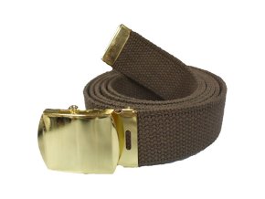 Opasek 110 cm HNĚDÝ se zlatou přezkou