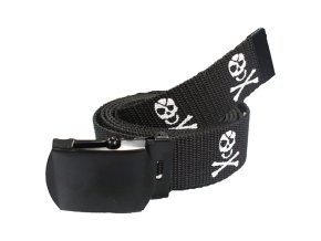 Opasek JOLLY ROGER lebky ČERNÝ