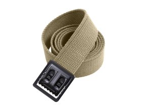 Opasek KHAKI s černou provlíkací sponou 135 cm