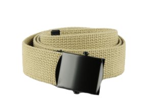 Opasek s černou přezkou KHAKI vel.135