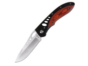 Nůž zavírací 22,5x9,5cm perforovaný DŘEVO/ČERNÁ