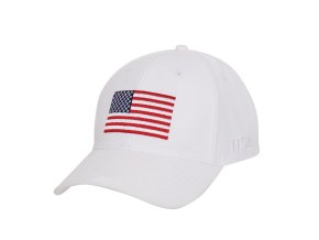 Čepice baseball s barevnou US vlajkou BÍLÁ