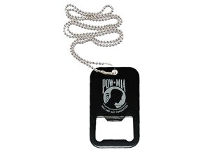 Přívěšek na krk DOG TAG s otvírákem na lahve POW/MIA
