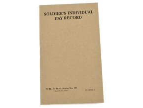 Průkaz US SOLDIERS INDIVIDUAL PAY RECORD