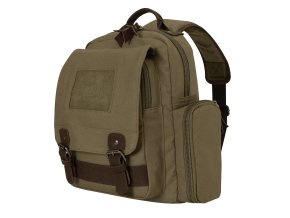 Batoh SLING VINTAGE přes jedno rameno plátěný ZELENÝ