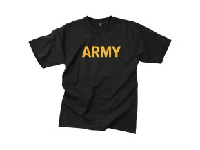 Triko se zlatým nápisem ARMY ČERNÉ
