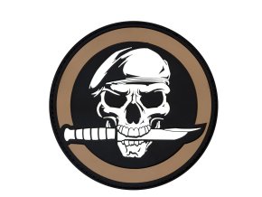 Nášivka MILITARY SKULL WITH KNIFE velcro COYOTE