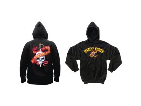 Mikina MARINES SKULL/RIBBON s kapucí ČERNÁ