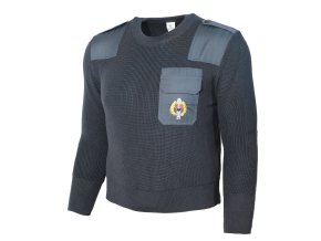 Svetr SK s kapsou a nárameníky ŠEDÝ