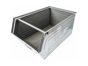 Bedna plechová ukládací zkosená 63kg / 400×600×300mm použitá