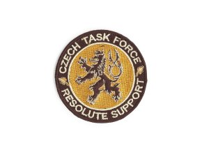 Nášivka CZECH TASK FORCE - RESOLUTE SUPPORT velcro HNĚDÁ
