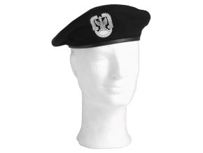 Baret POLSKÝ s nášivkou ČERNÝ