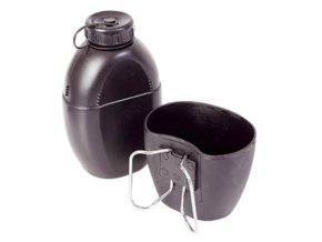 Láhev polní BRITSKÁ + pítko original použitá ČERNÁ