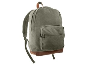 Batoh VINTAGE TEARDROP kožené prvky ZELENÝ