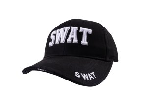 Čepice baseball DELUXE s výšivkou SWAT ČERNÁ