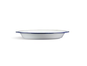Talíř hluboký průměr 24 cm smalt BÍLÁ/MODRÁ
