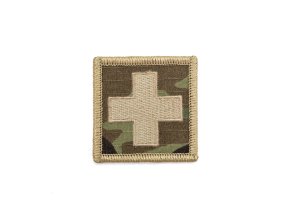 Nášivka zdravotník KŘÍŽ velcro KHAKI-OCP okraj KHAKI