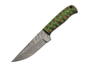 Nůž s pevnou čepelí HUNTER GREEN damašek