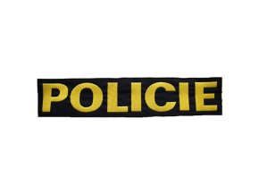 Nášivka POLICIE velká ČERNÁ se žlutou nití VELCRO