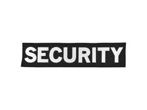 Nášivka SECURITY velká ČERNÁ s bílou nití VELCRO