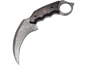 Nůž FH Karambit damašková ocel s pouzdrem ČERNÝ