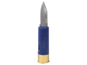 Nůž zavírací 4 cm SHOTGUN ve tvaru brokového náboje MODRÝ
