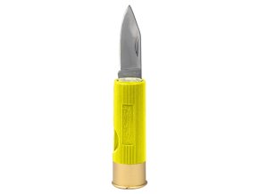 Nůž zavírací 4 cm SHOTGUN ve tvaru brokového náboje ŽLUTÝ