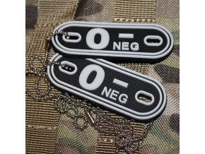 Známky krevní skupina 0 NEG ČERNÁ plast