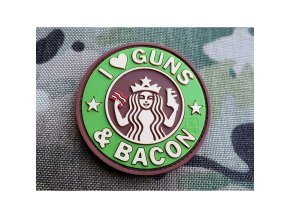 Nášivka GUNS AND BACON plast velcro MULTICAM®