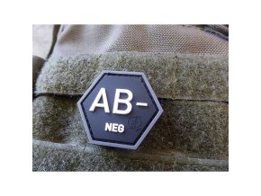 Nášivka hexagon krev AB NEG plast ČERNÁ SWAT
